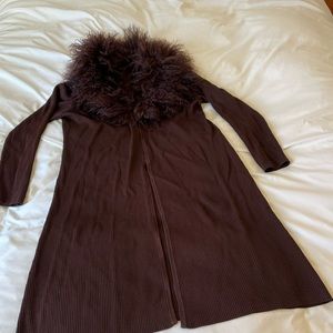 Belldini Long Sweater with detachable wool collar